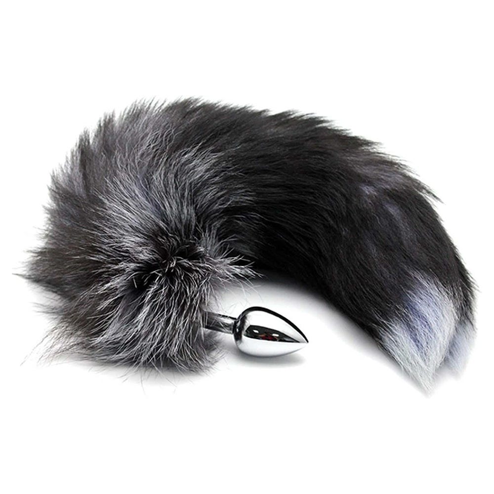 Adrien Lastic Alive BDSM Line Black & White Fox Tail Anal Plug - Small