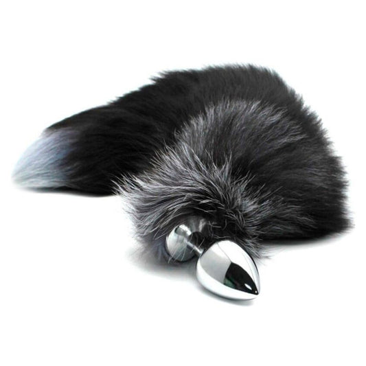 Adrien Lastic Alive BDSM Line Black & White Fox Tail Anal Plug - Medium