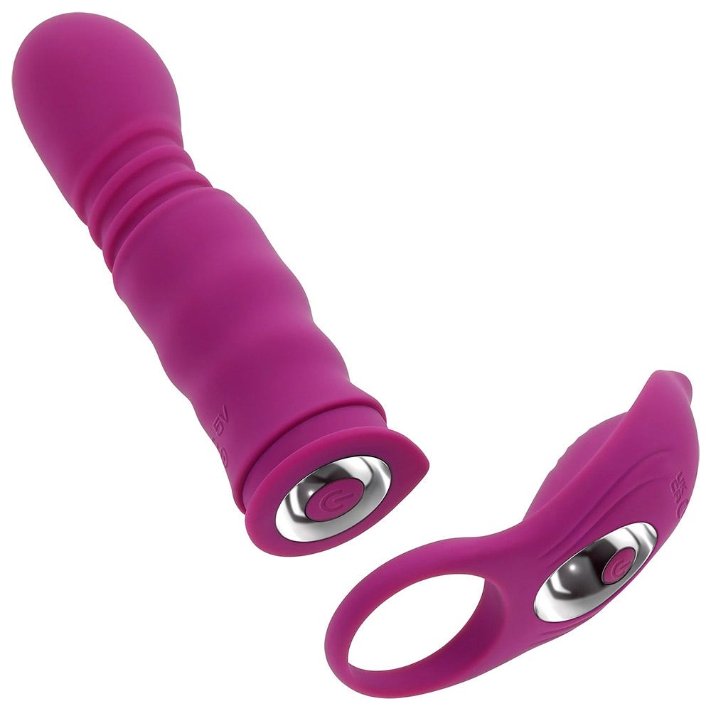 Playboy Pleasure Match Play Thrusting G-Spot Vibrator with Detachable C-Ring