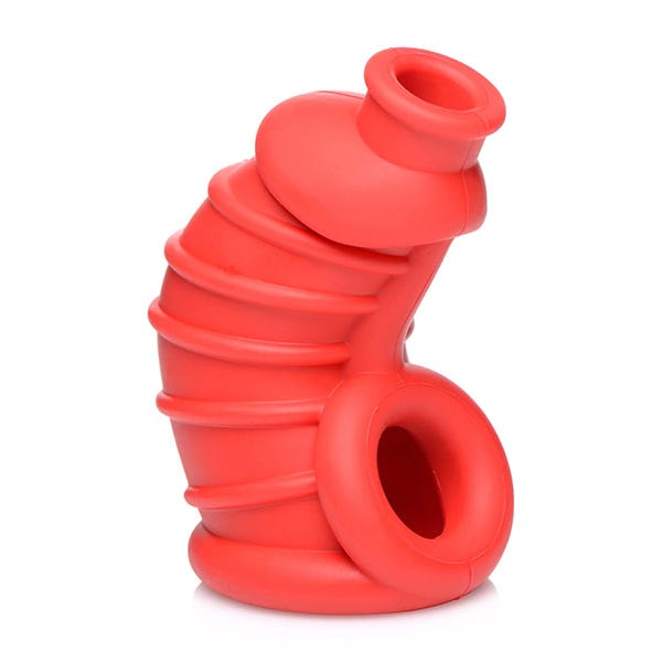 Master Series Red Chamber Silicone Chastity Cage