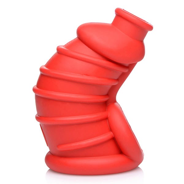 Master Series Red Chamber Silicone Chastity Cage