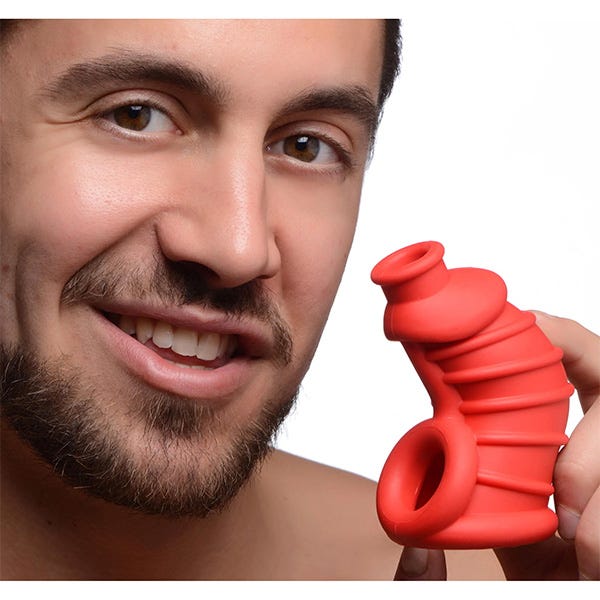 Master Series Red Chamber Silicone Chastity Cage