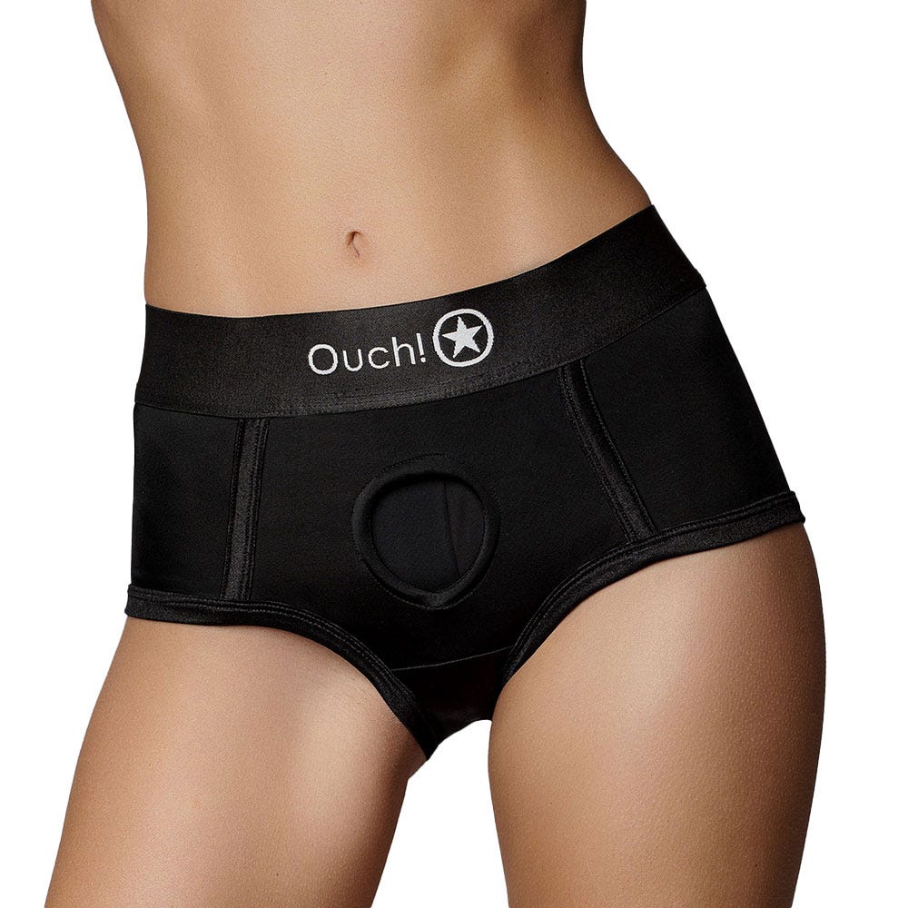 Ouch! Vibrating Strap-On Brief with Rechargeable Bullet