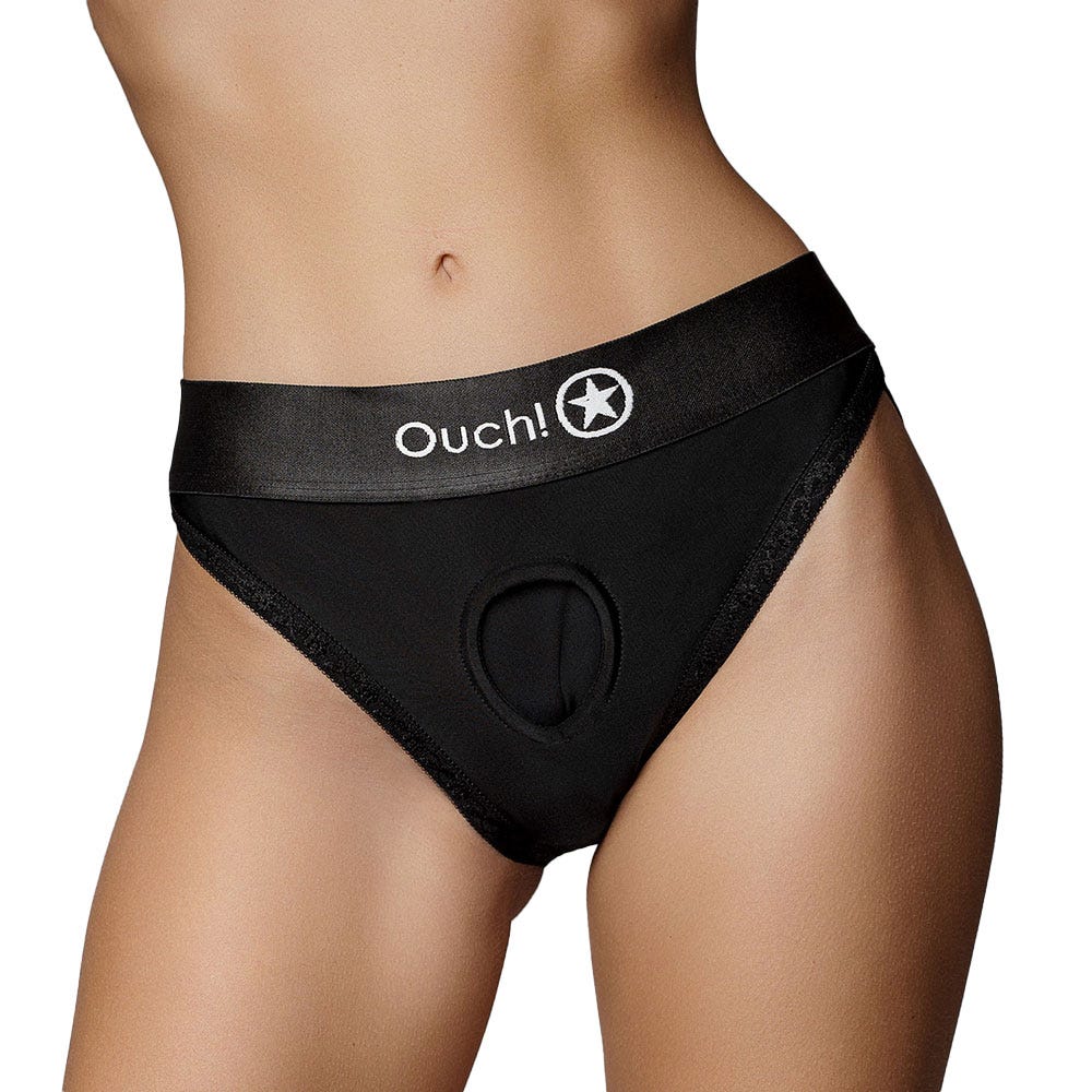 Ouch! Vibrating Strap-On Hipster with Rechargeable Bullet