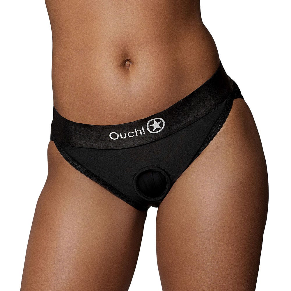 Ouch! Vibrating Strap-On Hipster with Rechargeable Bullet