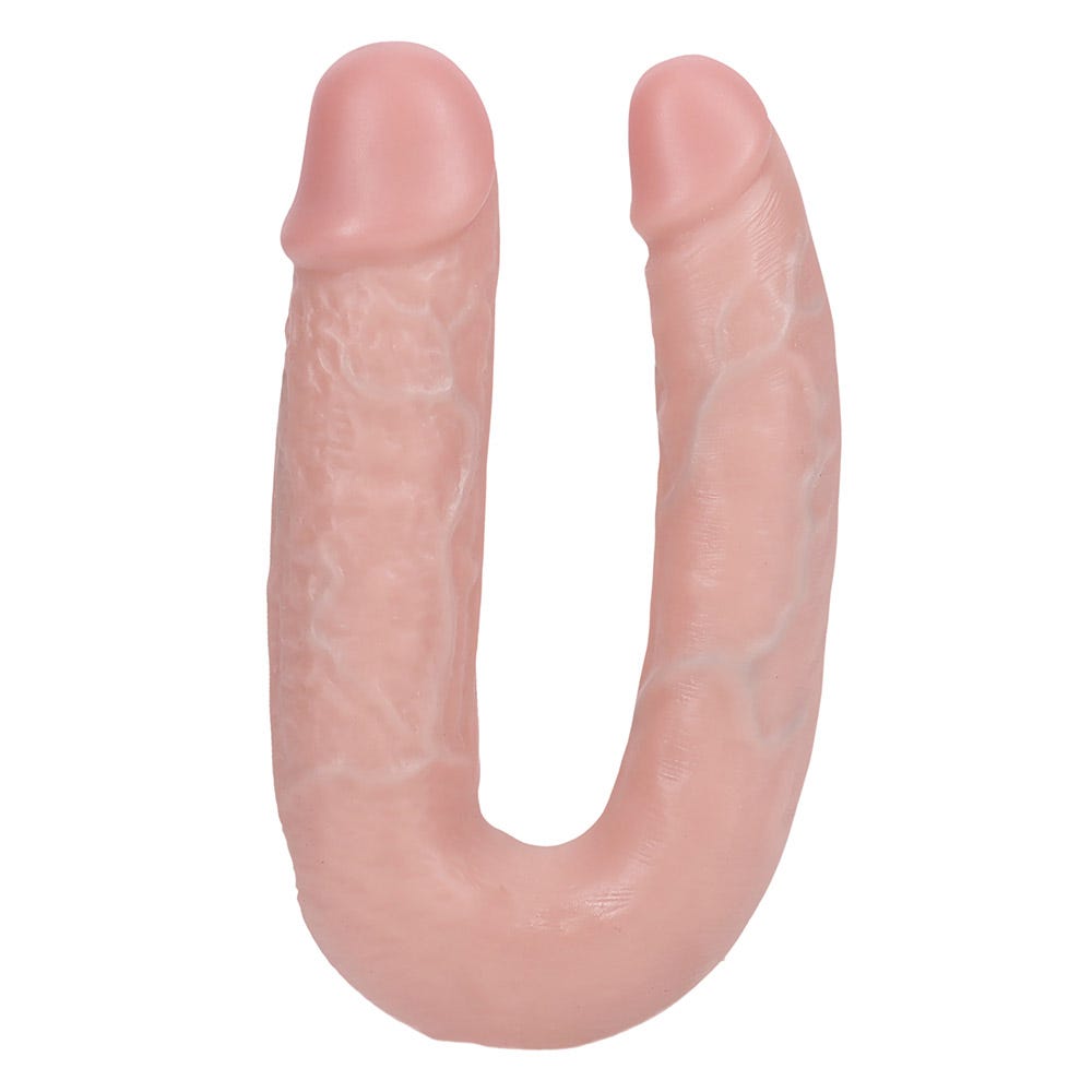 RealRock 5 Inch U Shape Realistic Double Dildo - Vanilla