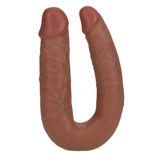 RealRock 5 Inch U Shape Realistic Double Dildo - Caramel