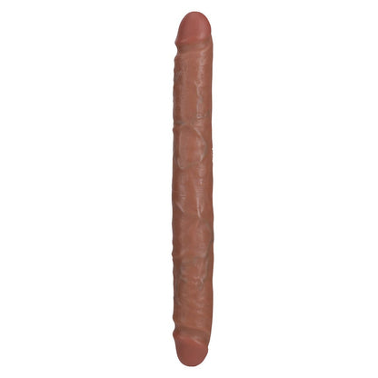 RealRock 12 Inch Straight Slim Realistic Double Dildo - Caramel