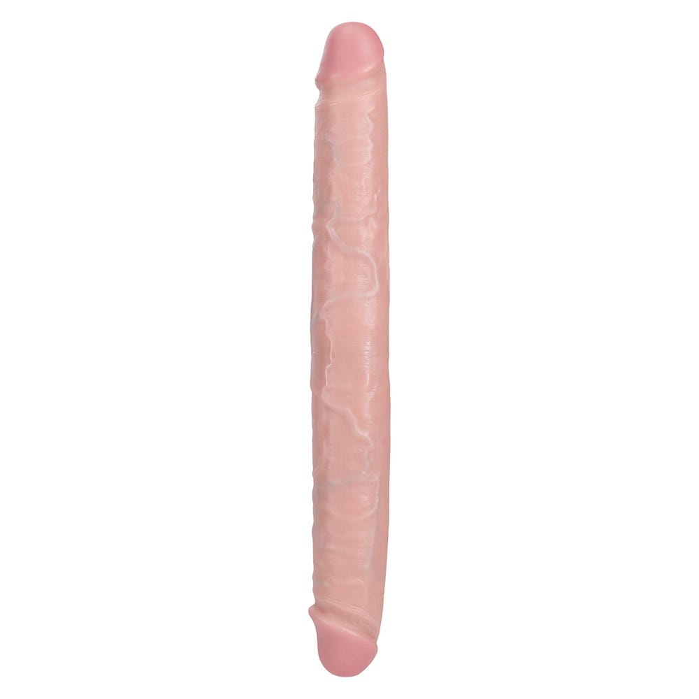 RealRock 14 Inch Straight Thick Realistic Double Dildo - Vanilla