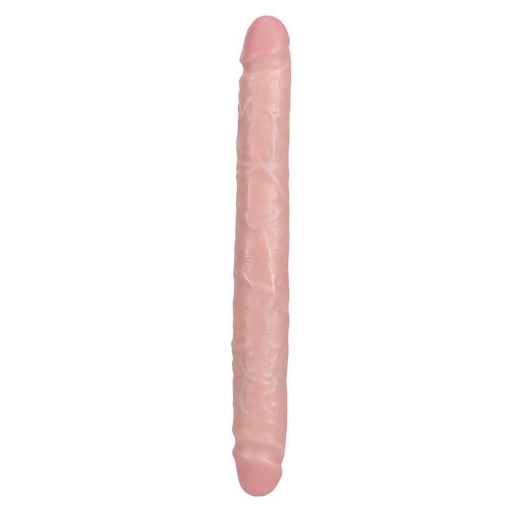 RealRock 12 Inch Straight Slim Realistic Double Dildo - Vanilla