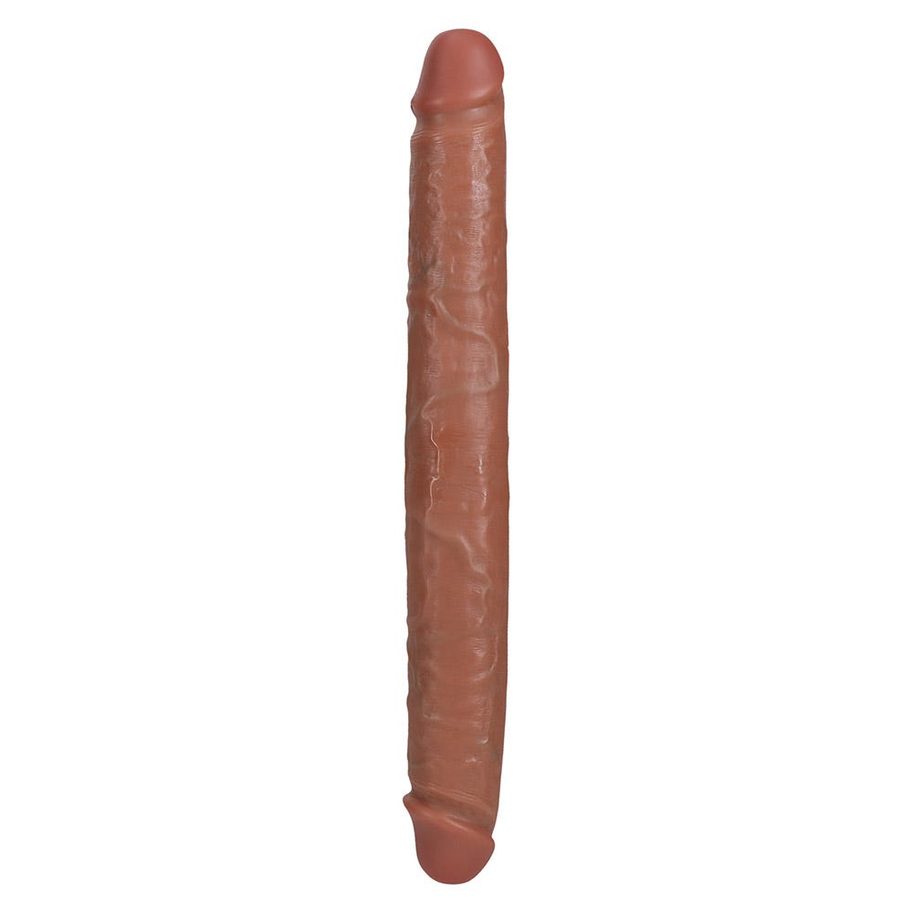 RealRock 14 Inch Straight Thick Realistic Double Dildo - Caramel